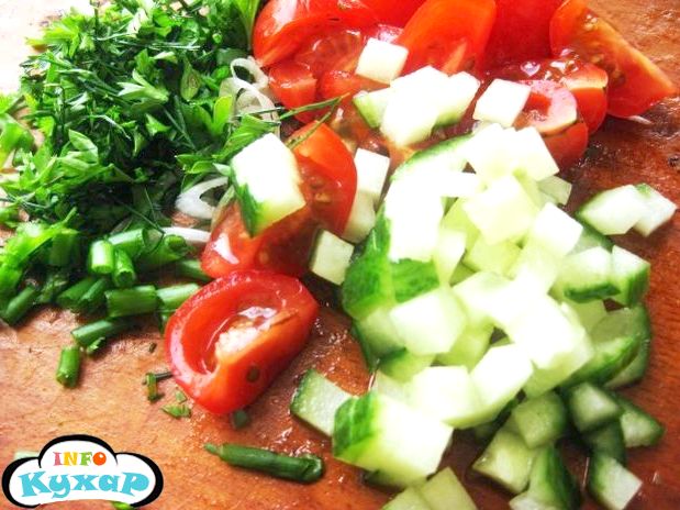 Пшоняний салат з овочами